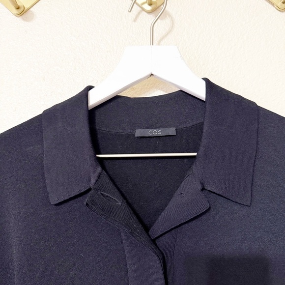 COS Knitted Hybrid-Cape Button Up Poncho Cardigan Sweater in Black One Size - Picture 11 of 14